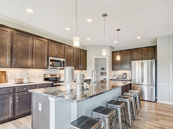 Kitchen with striking island