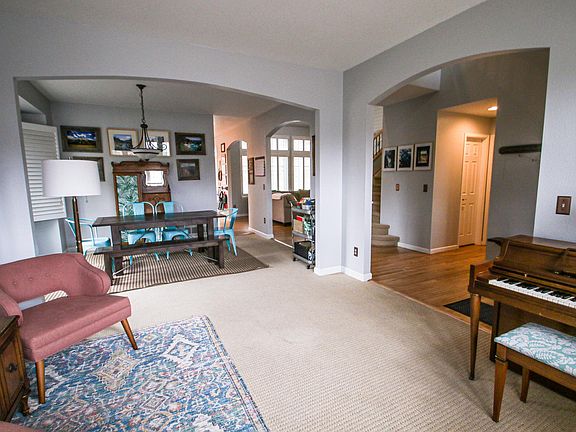 Front room and dining room looking from the windows
