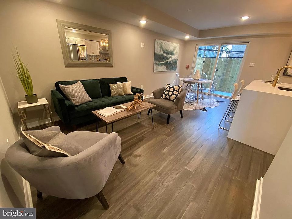Living room and doors to patio