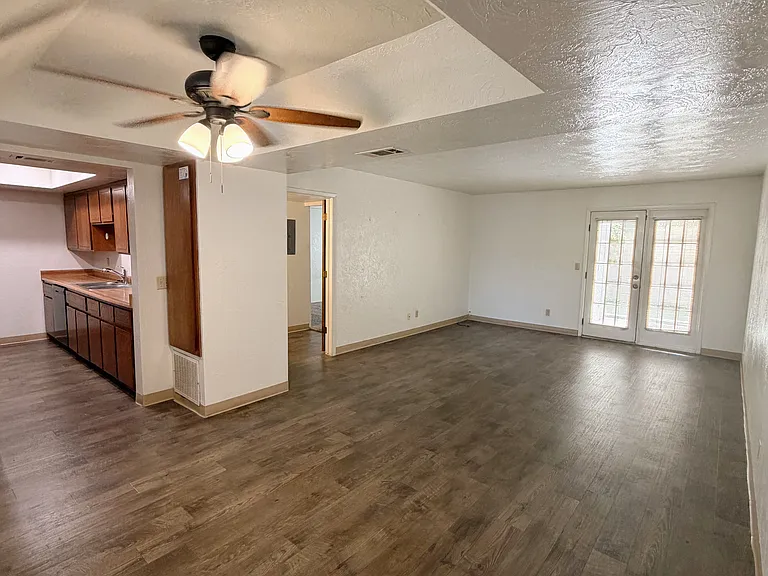 Living room and kitchen