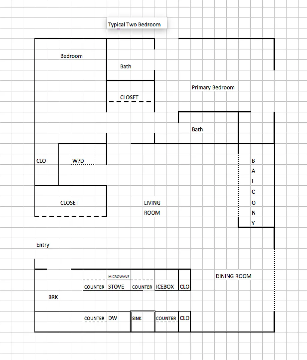 Floor plan Typical two bedroom plan