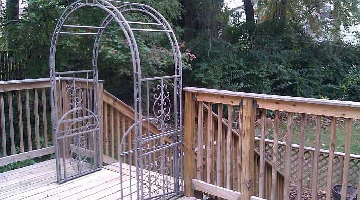 Deck in Wooded Backyard