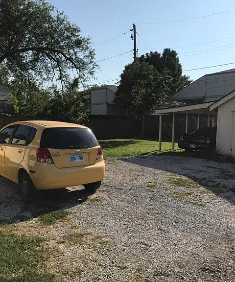 back yard and parking