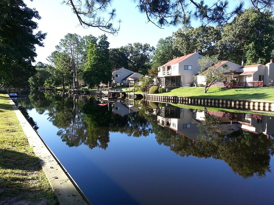 View of Quarterdeck Townhomes from canal