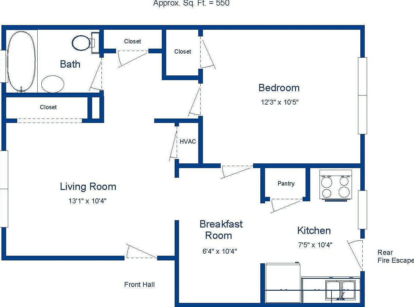 1 bed, 550 sqft, $825 — Photo 3