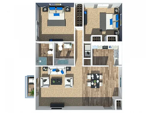 Floor plan 2 Bedroom 950