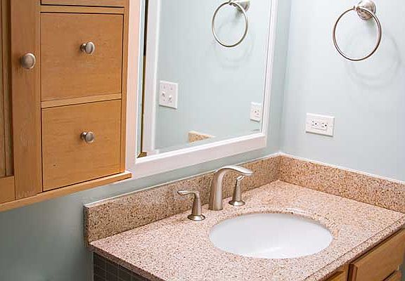 Granite Vanity, New Tile