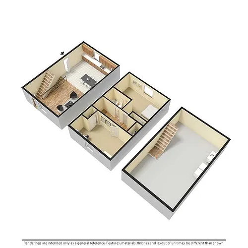 Floor plan 2 Bedroom Townhome