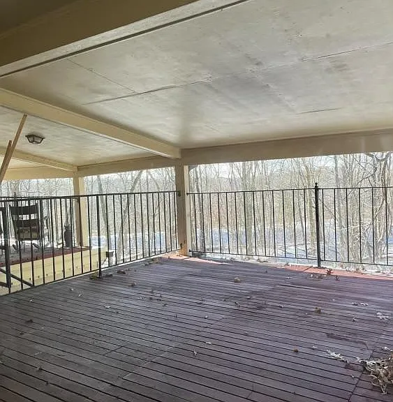 HUGE patio over looking Mill Creek Park.
