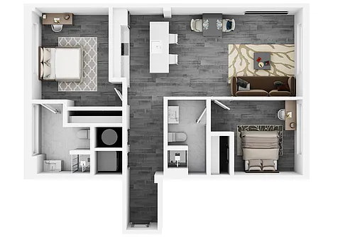 Floor plan Sky Eleven 2BR 2BA Colonial