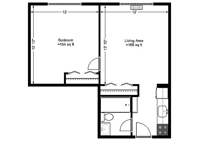 Floor plan 2120 1 Bedroom