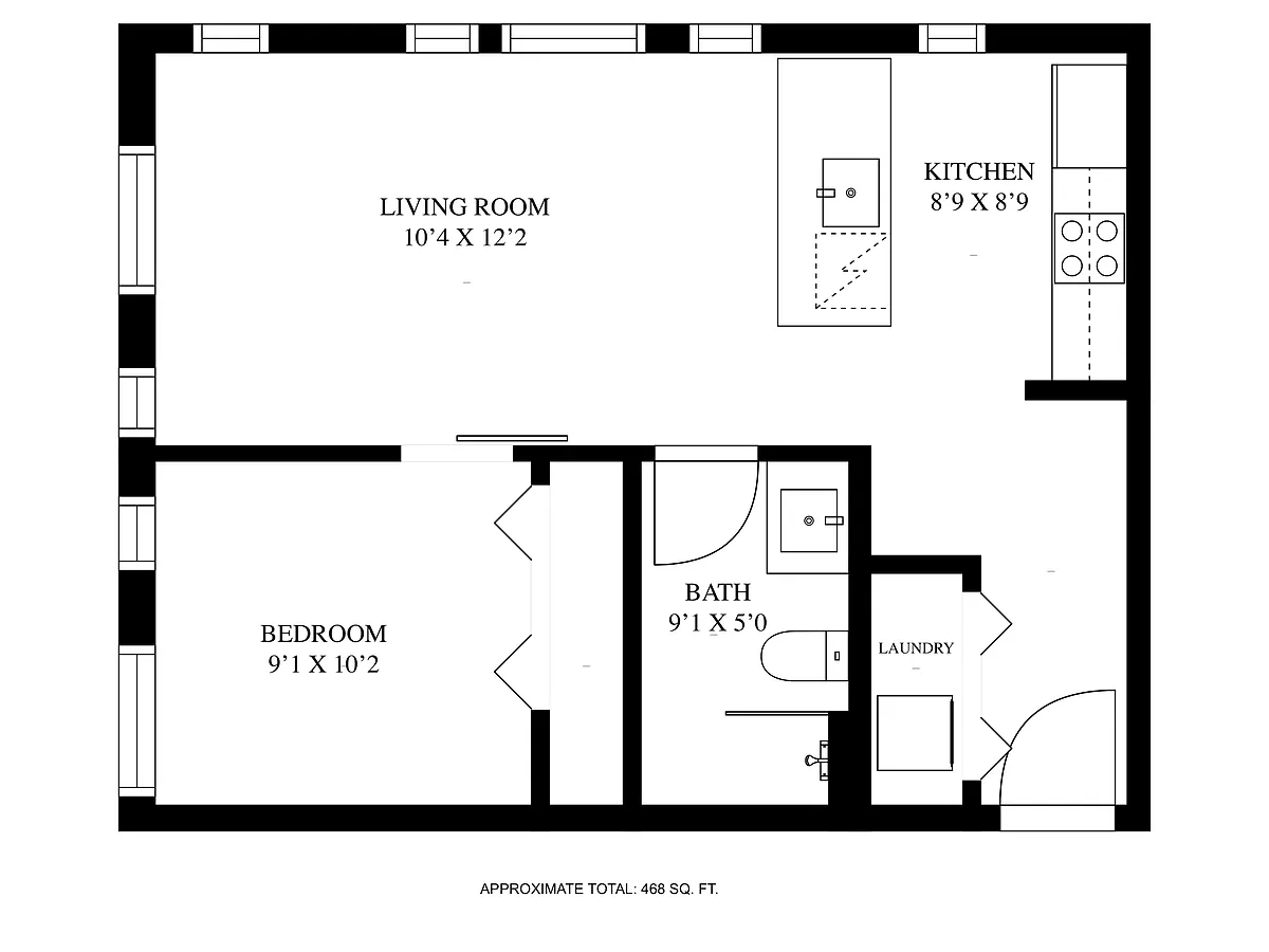 Floor plan 1 Bed - Layout B