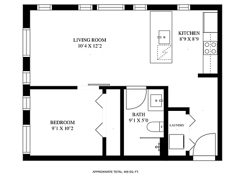 Floor plan 1 Bed - Layout B