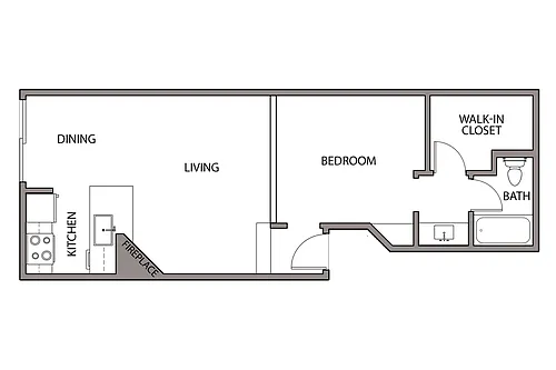 Floor plan Junior 1 Bedroom Suite