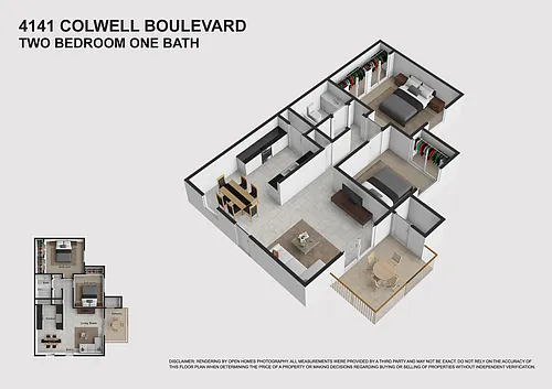 Floor plan 2 bedroom 1 bath