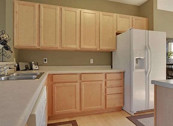 Spacious kitchen with plenty of room to prepare meals.