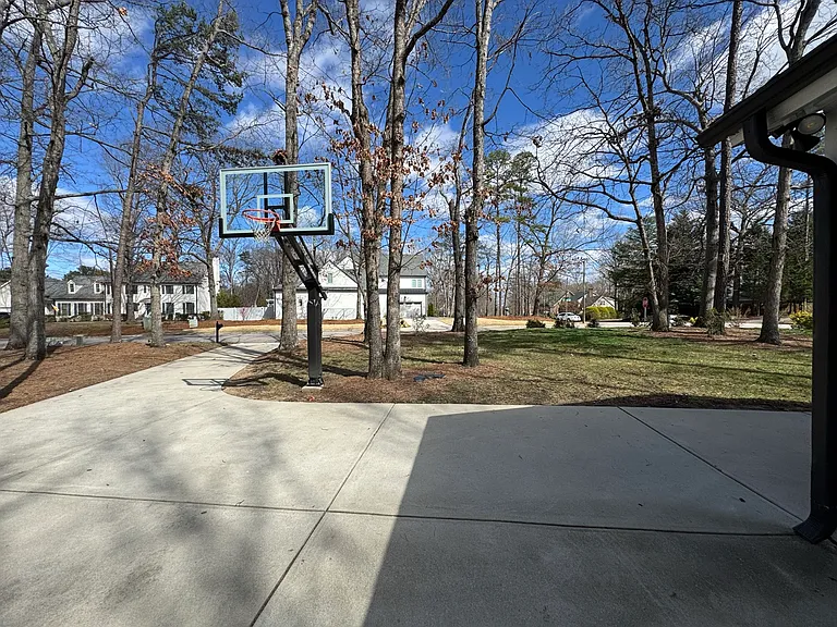 driveway and basketball hoop