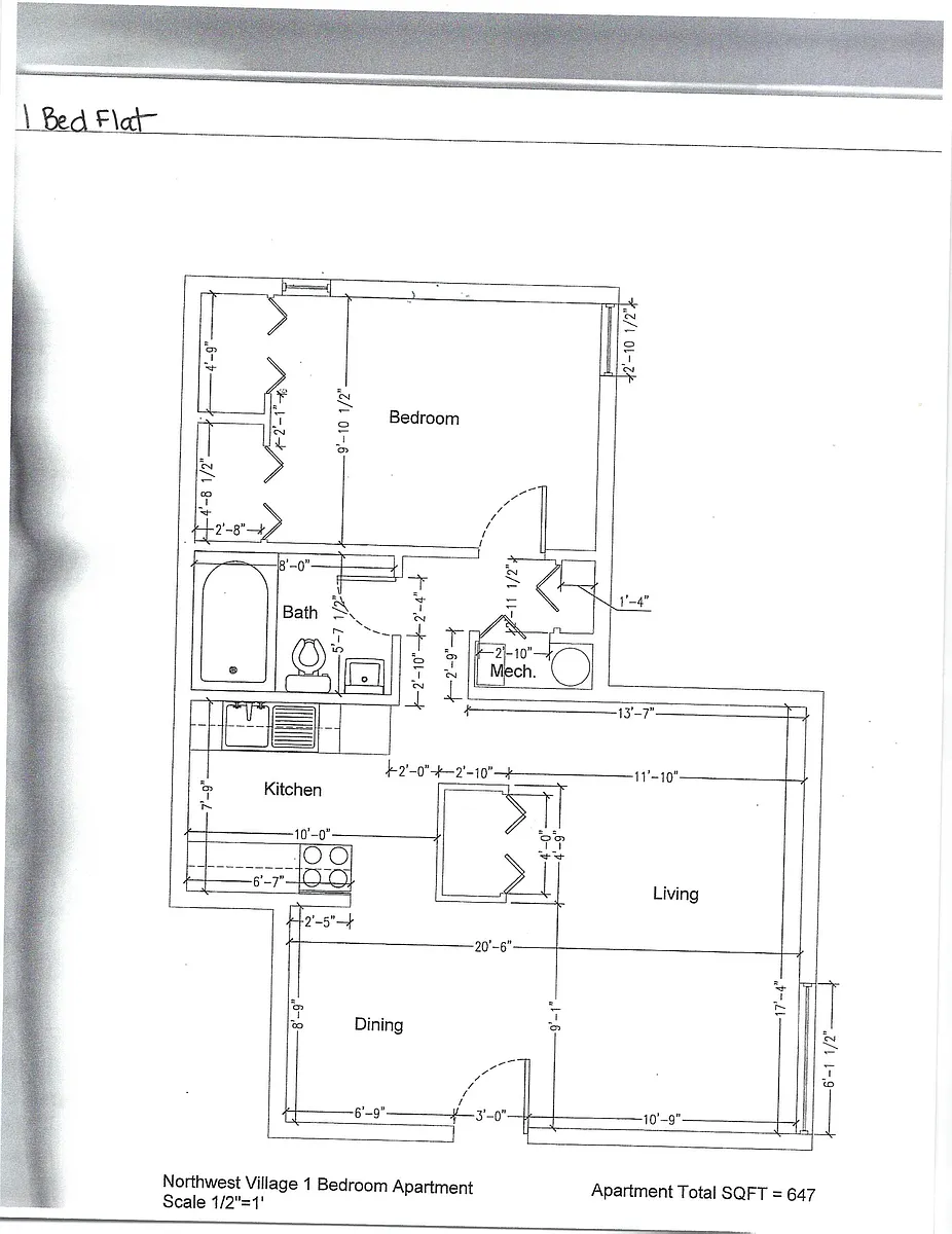 Floor plan 1 Bedroom Flat