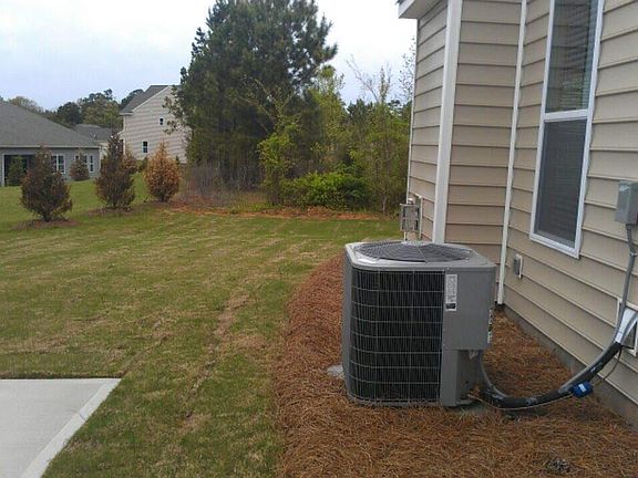 Large backyard with natural fence