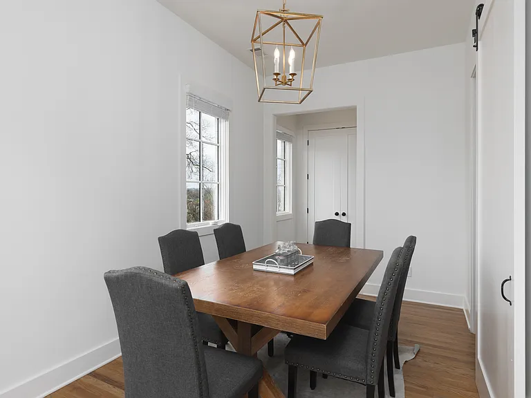 Dining table with seating for six.