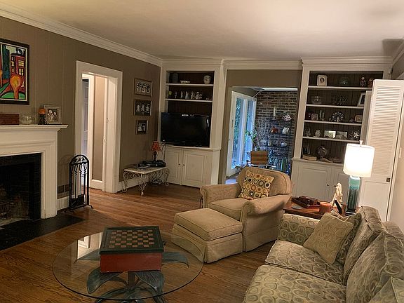 Living room with built ins