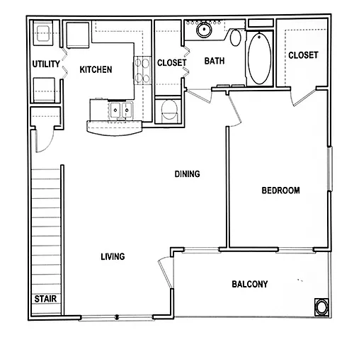 Floor plan Standard One Bedroom
