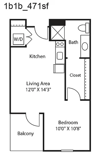 Floor plan 1X1 S