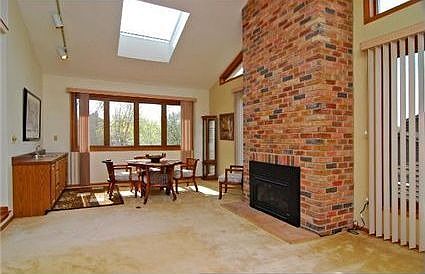 Amusement room with gas fireplace