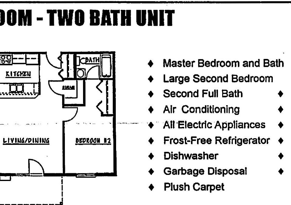 2 bedroom 2 bathroom floorplan