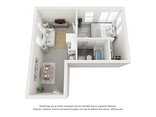 Floor plan 1BD, 1BTH D23