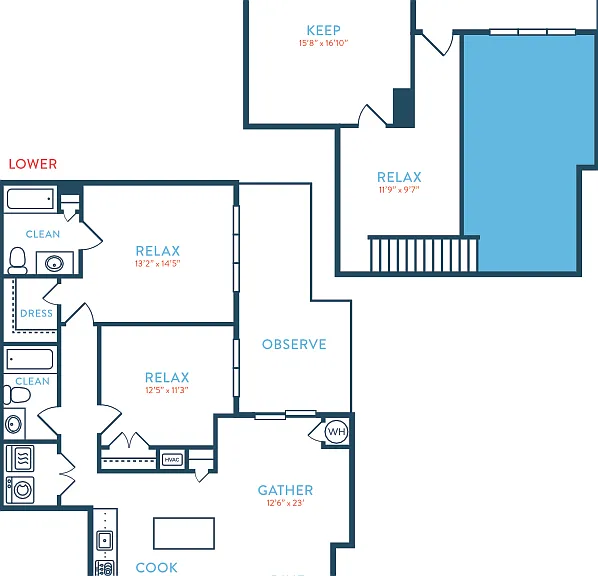 1503 Berkeley B3 Loft Floorplan Diagram