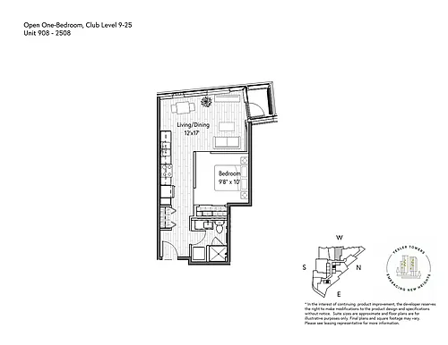 Floor plan 1 Bedroom 1 Bathroom