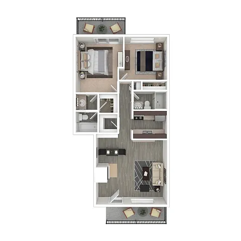 Floor plan Two Bedroom Two Bath