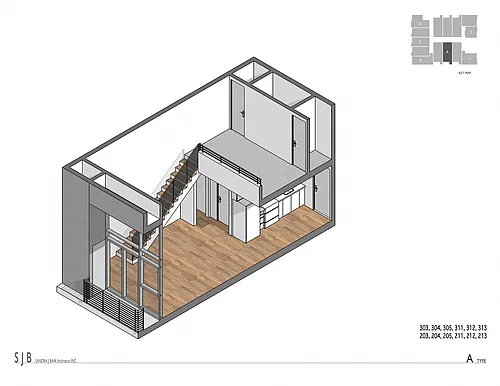 Floor plan Single + 1 Bath + Loft