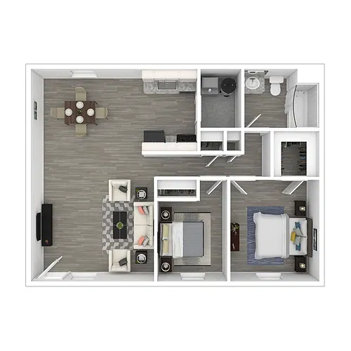Floor plan Income-Restricted 2 Bedroom, 1 Bath