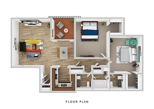 Floor plan Two Bed 1.5 Bath