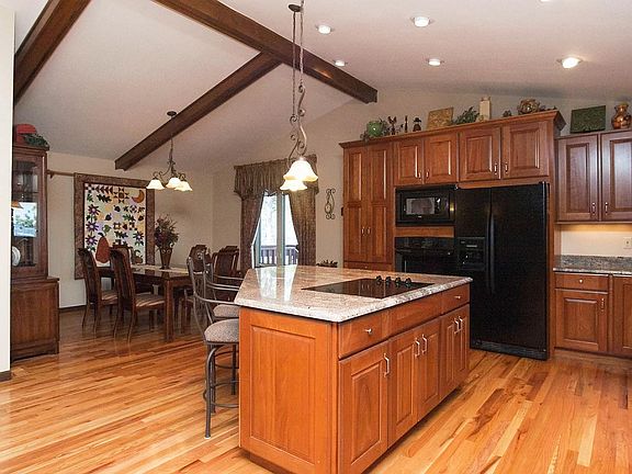 Kitchen open to dining room