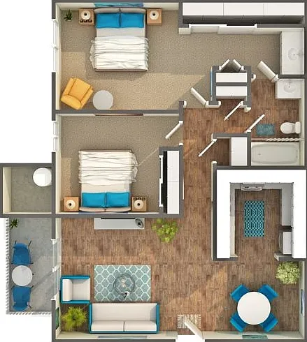 Orchid 2-Bedroom Floorplan Orchid 2-Bedroom Floorplan