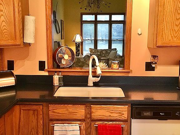 Pass thru window to dining 