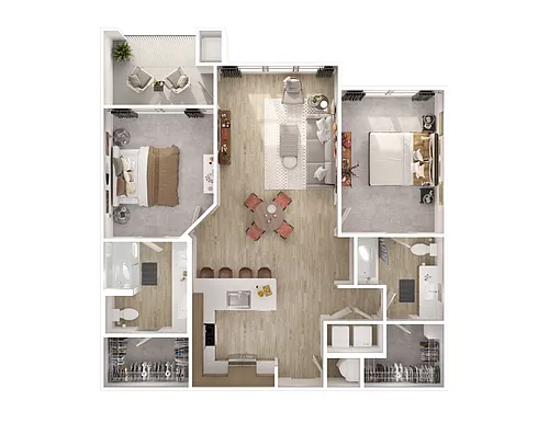 Floor plan B2 - Two Bedroom, Two Bathroom