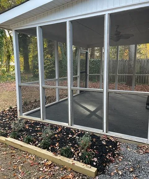 Backyard screen porch
