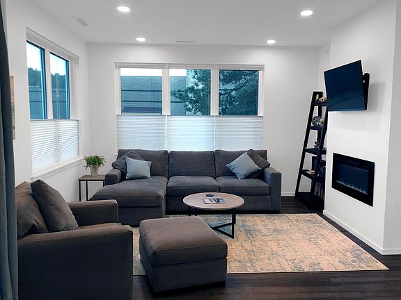 Living room with fireplace.