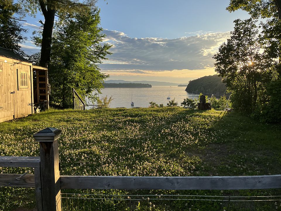 View of the yard, looking out across the lake