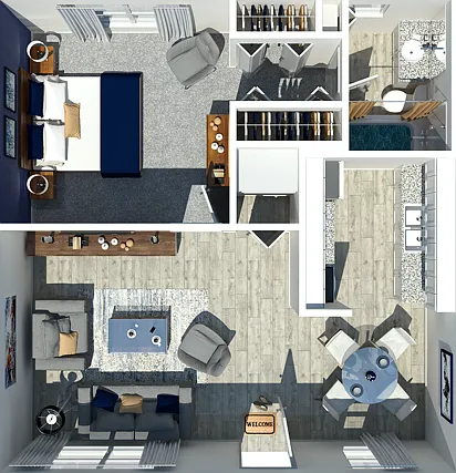 One Bedroom One Bathroom One Bedroom One Bathroom