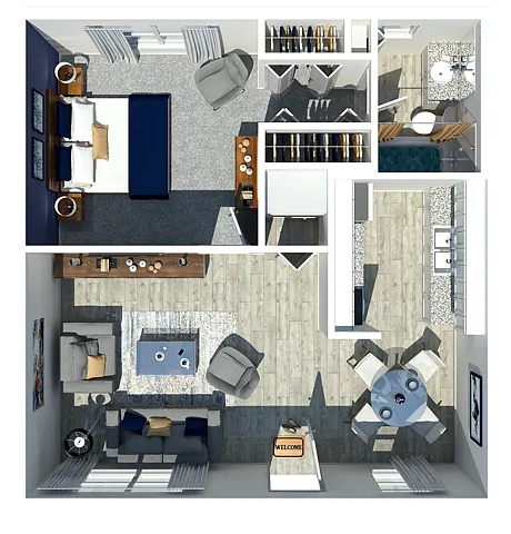 Floor plan Marc 1 Bedroom 1 Bathroom