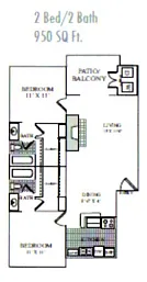 Floor plan 950 SqFt