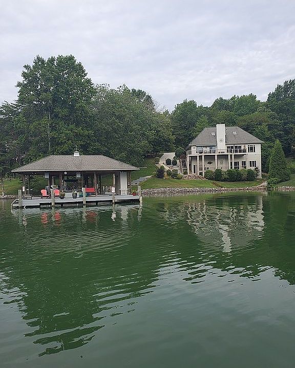 Lake view of home and dock