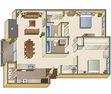 Floor plan 2x2 - Forest