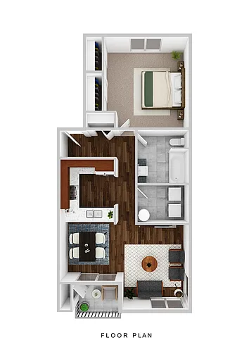 Floor plan 1 Bedroom 1 Bath Room