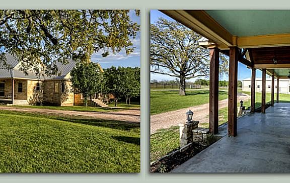 Majestic trees surround the property and provide soothing sounds of rustling leaves in the breeze. Carriage lights on the pillars light the way in the evening as you drive up from the intercom controlled gate down the long drive to home.